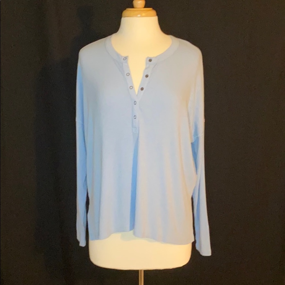 Light Blue Aerie Long-sleeve Top